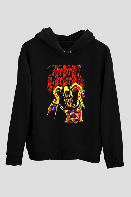 Bleach Baskılı Unisex Siyah Hoodie