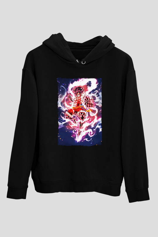 Bleach Baskılı Unisex Siyah Hoodie