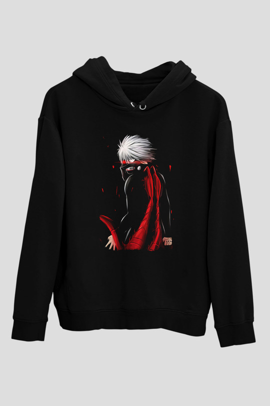 Bleach Baskılı Unisex Siyah Hoodie