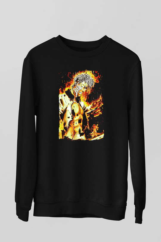 Bleach Baskılı Unisex Siyah Sweatshirt