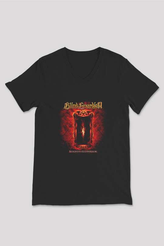 Blind Guardian Baskılı Unisex Siyah V Yaka Tişört