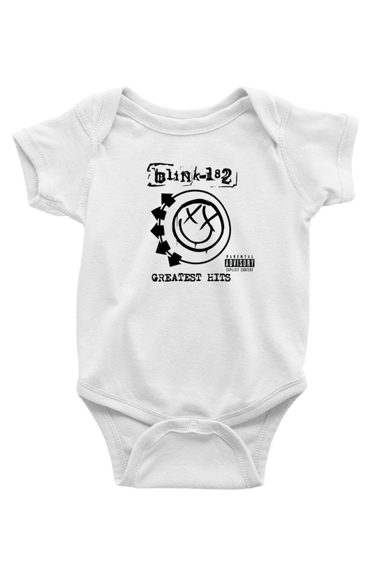 Blink 182 Baskılı Beyaz Unisex Bebek Body - Zıbın