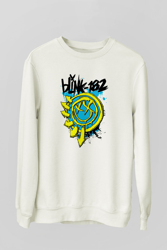 Blink 182 Beyaz Unisex Sweatshirt