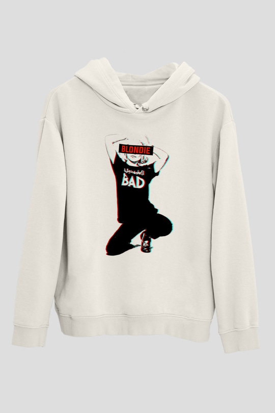 Blondie - Debbie Harry Baskılı Beyaz Unisex Kapüşonlu Sweatshirt