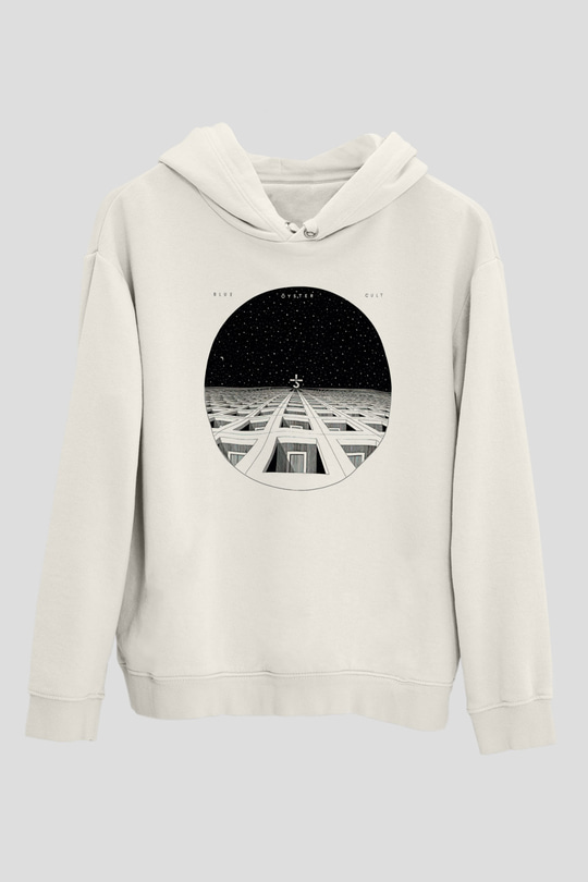 Blue Oyster Cult Baskılı Beyaz Unisex Kapüşonlu Sweatshirt