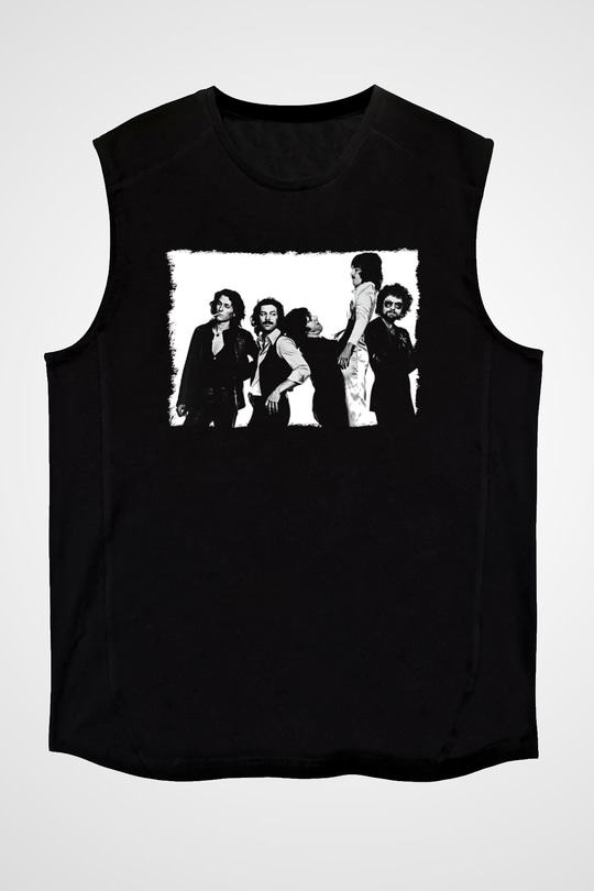 Blue Oyster Cult Baskılı Unisex Siyah Kolsuz Tişört - Tshirt