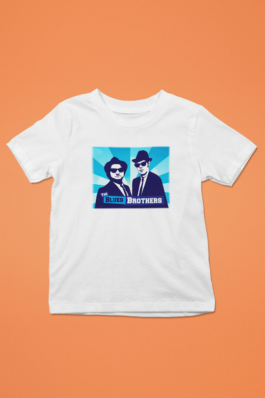 Blues Brothers Baskılı Beyaz Unisex Çocuk Tişört