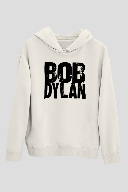 Bob Dylan Beyaz Unisex Kapşonlu Sweatshirt