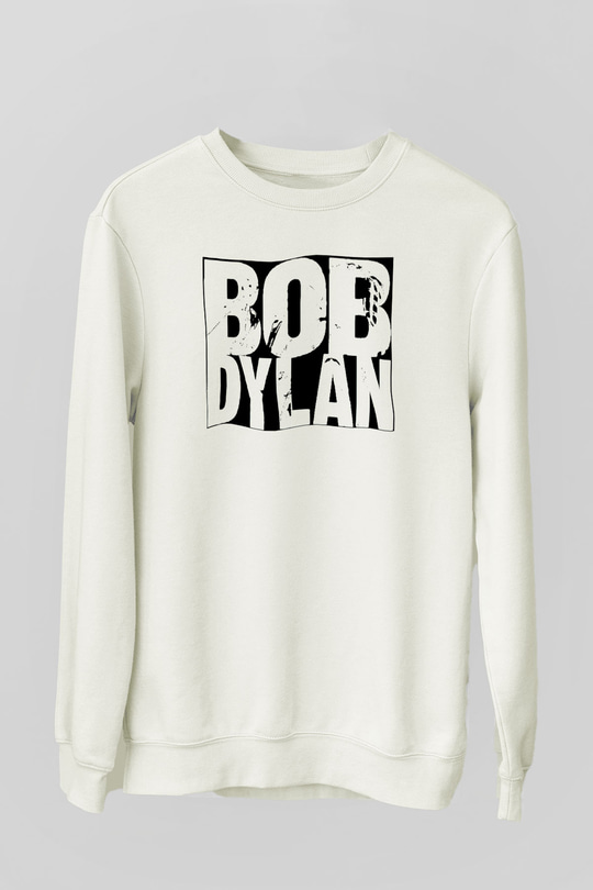 Bob Dylan Beyaz Unisex Sweatshirt