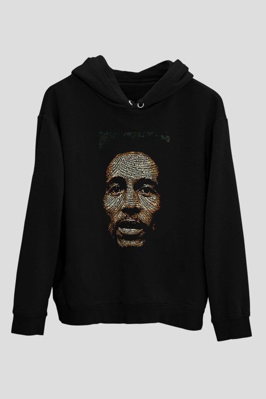 Bob Marley Siyah Unisex Hoodie