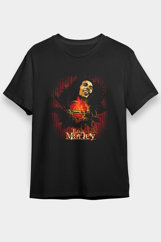 Bob Marley Siyah Unisex Tişört T-Shirt - TişörtFabrikası