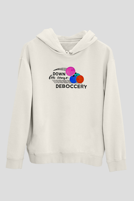 Bocce Baskılı Unisex Ekru Hoodie