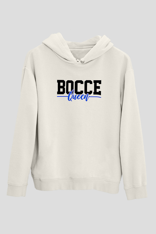 Bocce Baskılı Unisex Ekru Hoodie