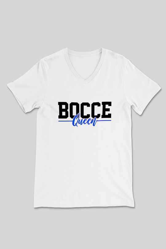Bocce Baskılı Unisex V Yaka Tişört - Tshirt