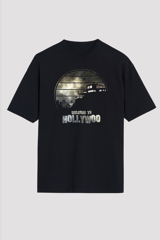 Bojack Horseman Baskılı Unisex Siyah Oversize Tişört - Tshirt