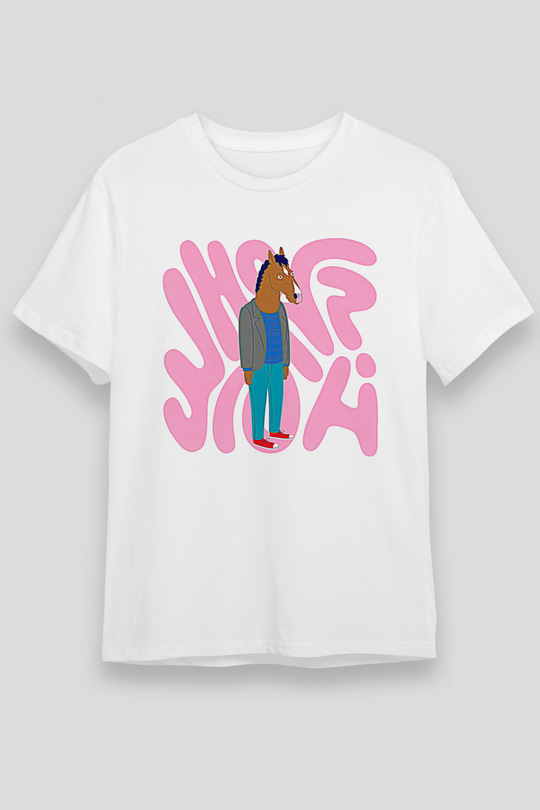 Bojack Horseman Unisex Baskılı Beyaz Tişört - Tshirt