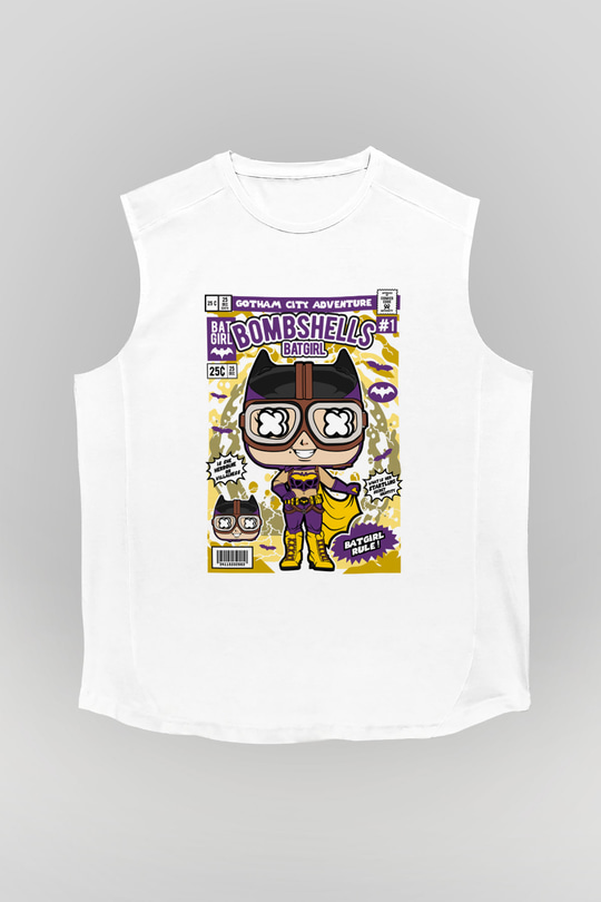 Bombshells Baskılı Unisex Beyaz Kolsuz Tişört