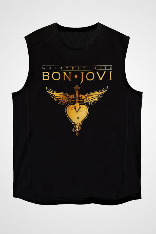Bon Jovi Siyah Unisex Kolsuz Tişört
