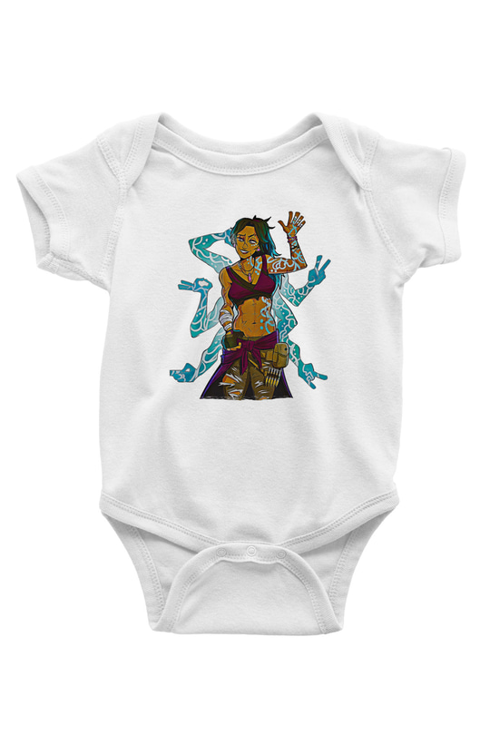 Borderlands Baskılı Beyaz Unisex Bebek Body - Zıbın