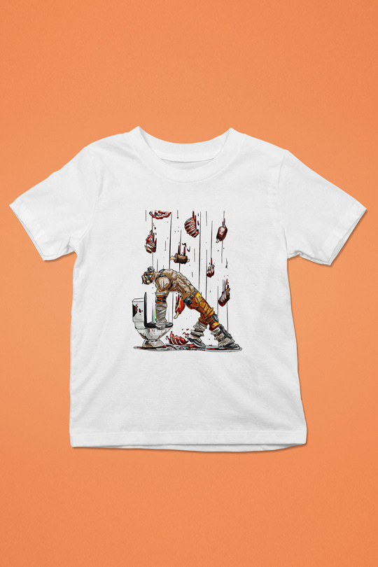 Borderlands Baskılı Beyaz Unisex Beyaz Çocuk Tişört - Tshirt