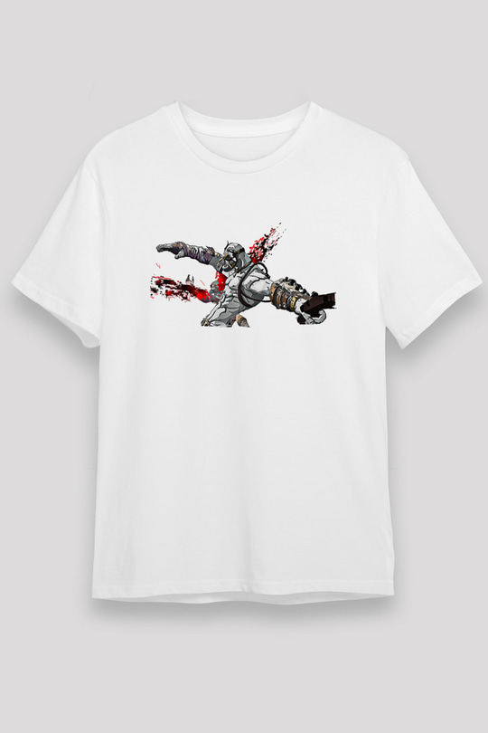 Borderlands Baskılı Unisex Beyaz Tişört - Tshirt