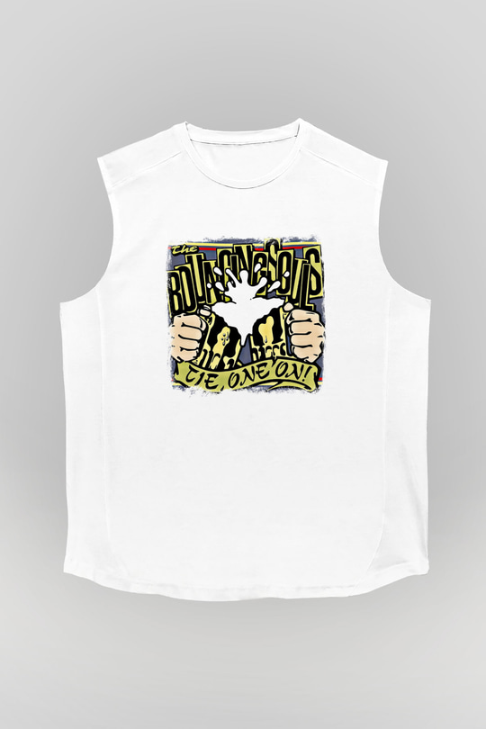 Bouncing Souls Baskılı Unisex Beyaz Kolsuz Tişört