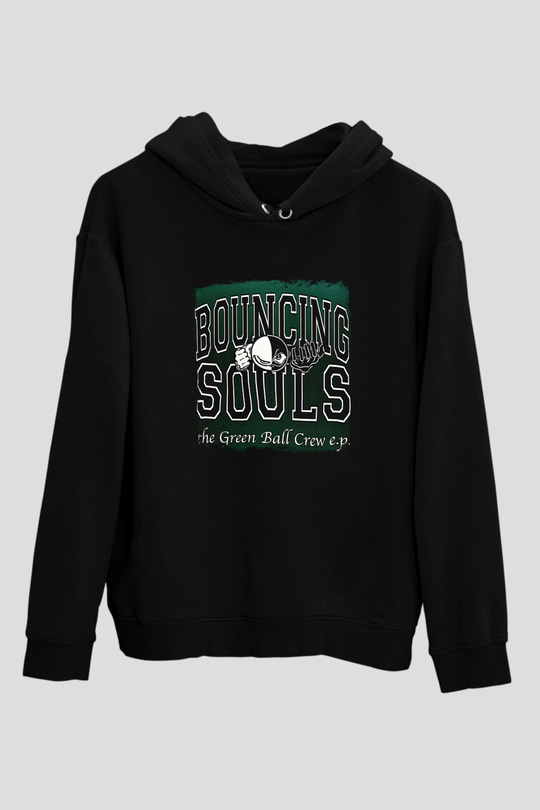 Bouncing Souls Baskılı Unisex Siyah Hoodie