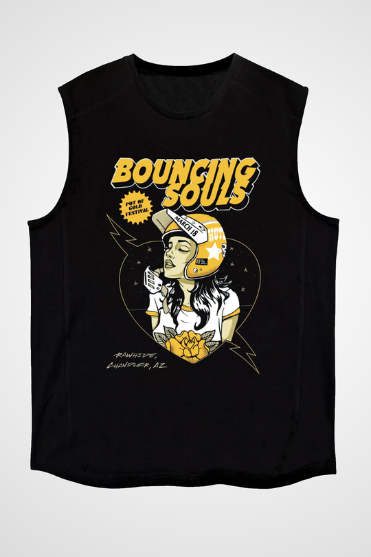 Bouncing Souls Siyah Unisex Kolsuz Tişört