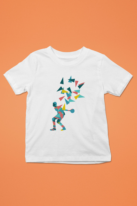 Bovling Baskılı Beyaz Unisex Çocuk Tişört