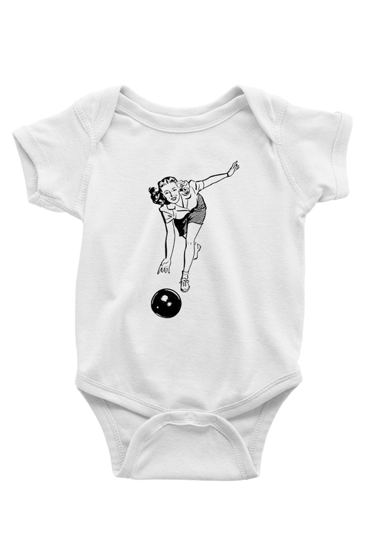 Bovling Beyaz Bebek Body - Zıbın
