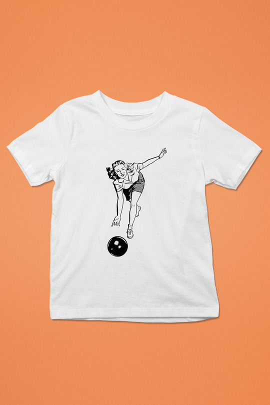 Bovling Beyaz Unisex Çocuk Tişört