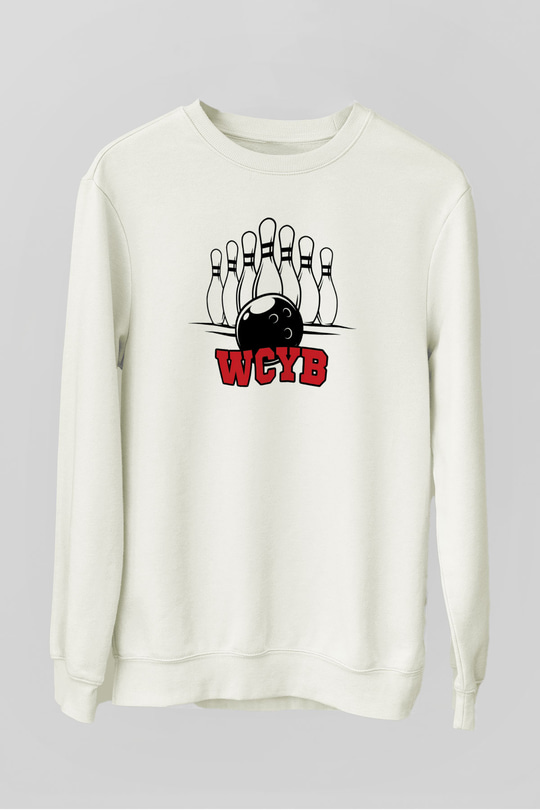Bovling Beyaz Unisex Sweatshirt