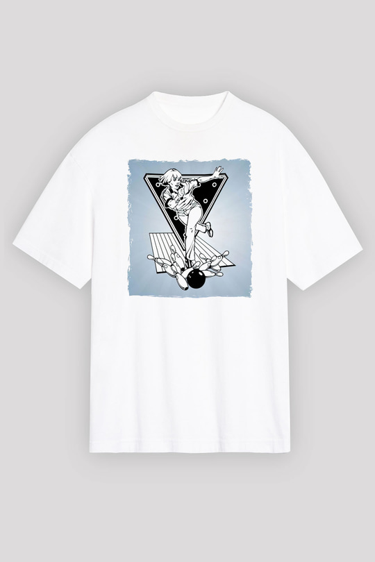Bovling Beyaz Unisex Tişört T-Shirt - TişörtFabrikası