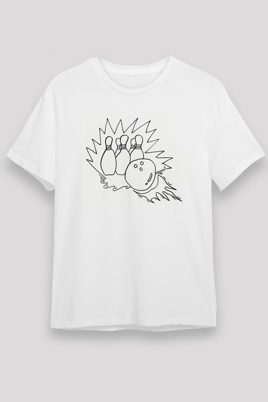 Bovling Beyaz Unisex Tişört T-Shirt - TişörtFabrikası