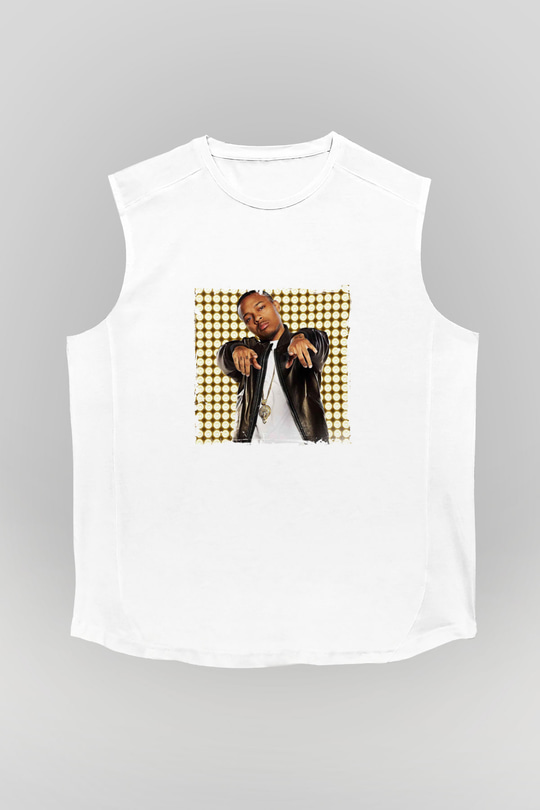 Bow Wow Baskılı Unisex Beyaz Kolsuz Tişört