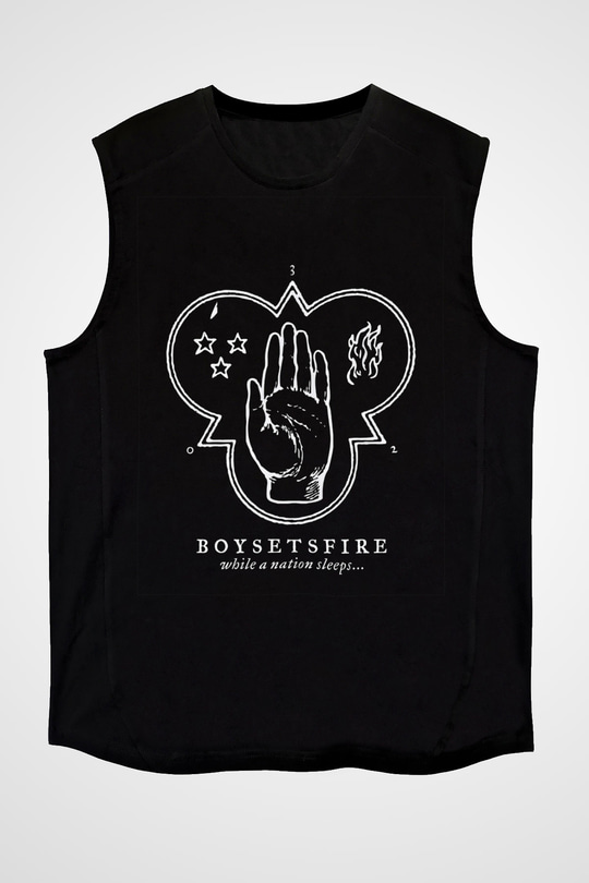 Boysetsfire Baskılı Unisex Siyah Kolsuz Tişört