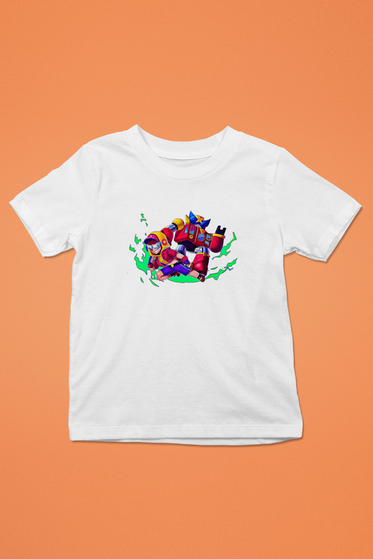 Brawl Stars Baskılı Beyaz Unisex Beyaz Çocuk Tişört - Tshirt