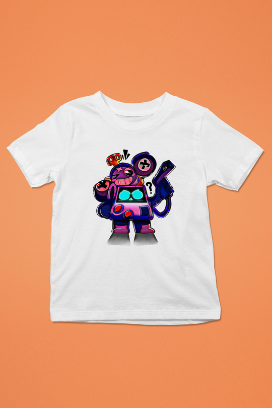 Brawl Stars Baskılı Beyaz Unisex Beyaz Çocuk Tişört - Tshirt