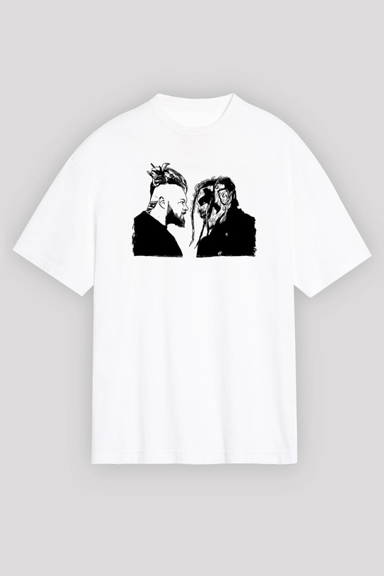 Bray Wyatt Baskılı Beyaz Unisex Oversize Tişört - Tshirt