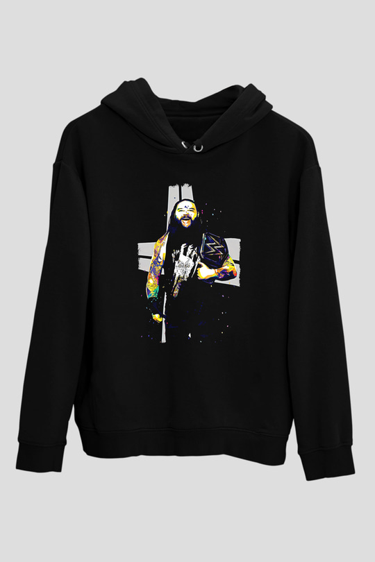 Bray Wyatt Baskılı Unisex Siyah Hoodie