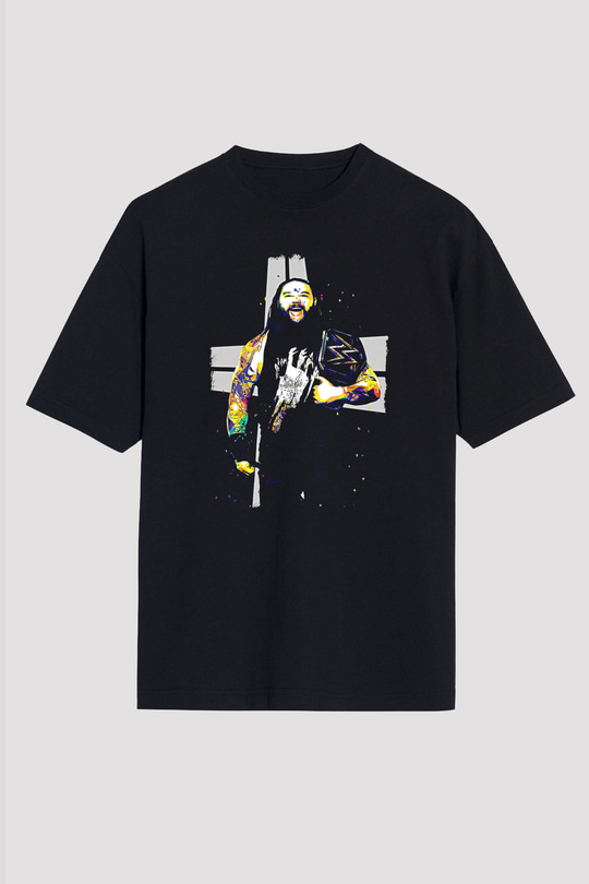 Bray Wyatt Baskılı Unisex Siyah Oversize Tişört - Tshirt