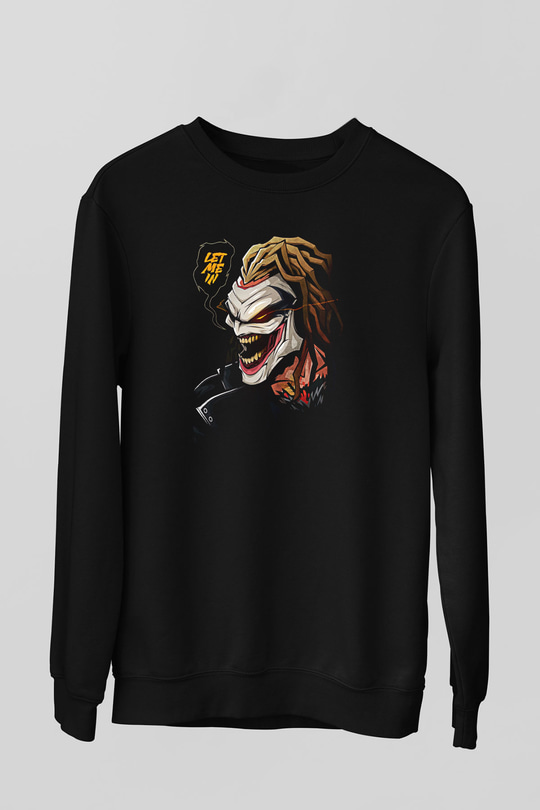 Bray Wyatt Baskılı Unisex Siyah Sweatshirt