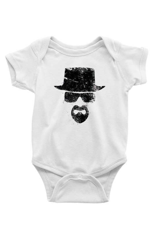 Breaking Bad Heisenberg Baskılı Beyaz Unisex Bebek Body - Zıbın