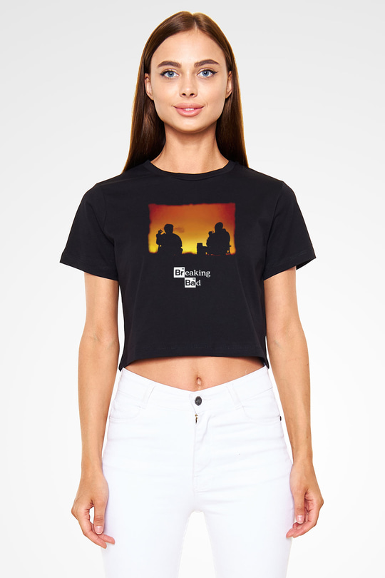 Breaking Bad Heisenberg Siyah  Crop Top Tişört