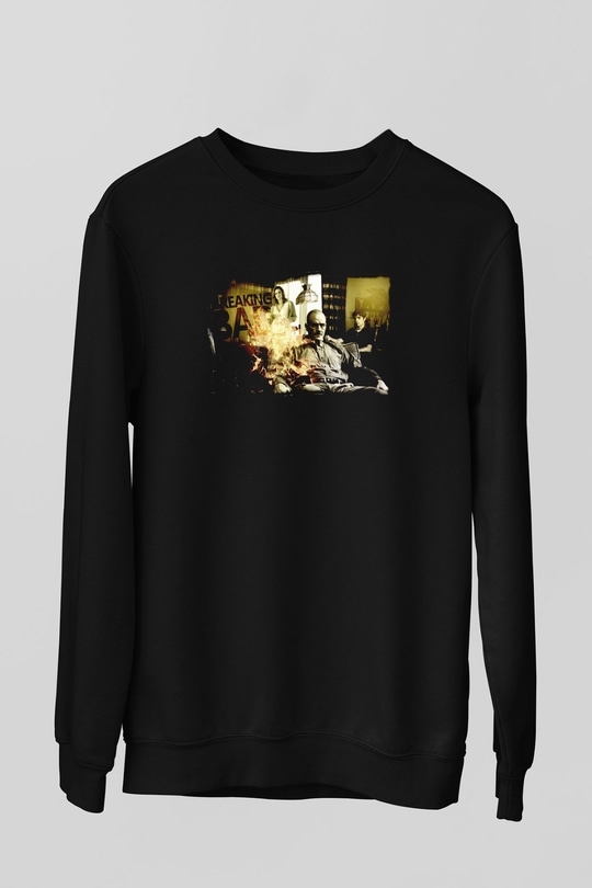 Breaking Bad Heisenberg Siyah Unisex Sweatshirt