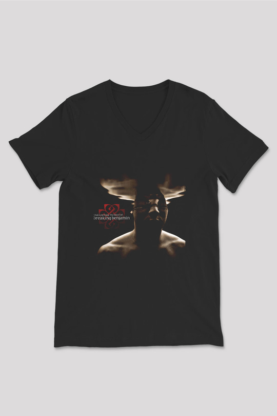 Breaking Benjamin Baskılı Unisex Siyah V Yaka Tişört