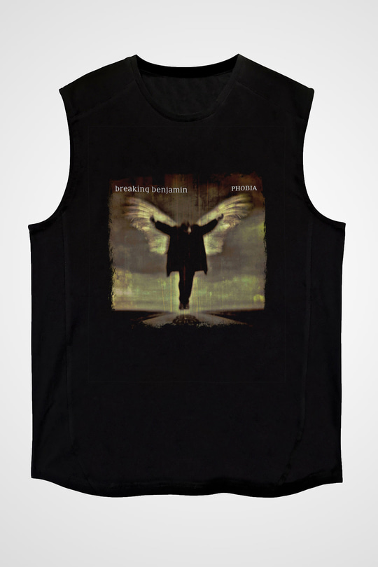 Breaking Benjamin Baskılı Unisex Siyah Kolsuz Tişört