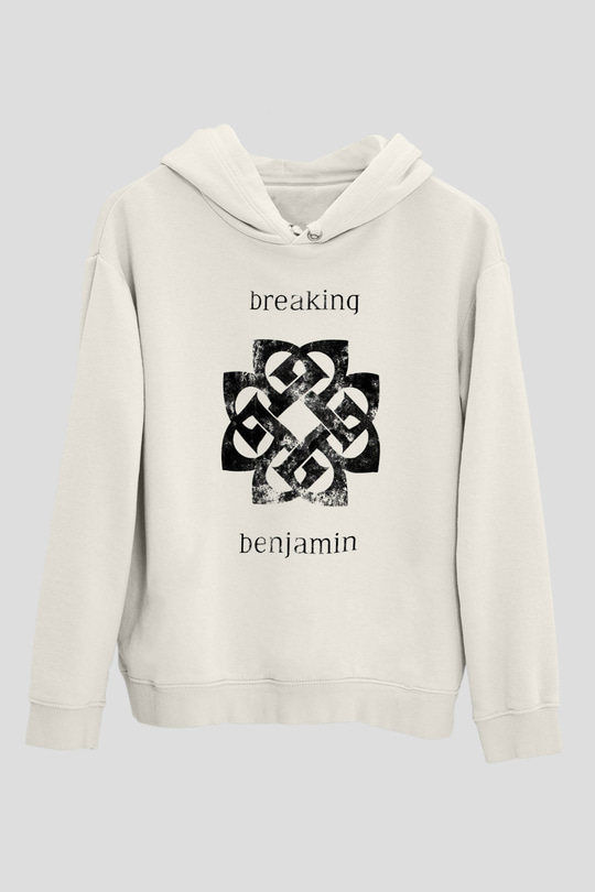 Breaking Benjamin Beyaz Unisex Kapşonlu Sweatshirt