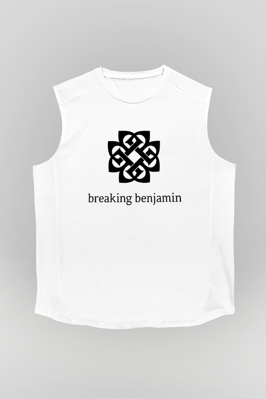Breaking Benjamin Beyaz Unisex Kolsuz Tişört