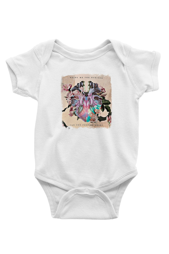 Bring Me the Horizon Baskılı Unisex Beyaz Bebek Body - Zıbın